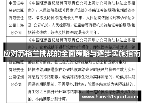 应对苏格兰挑战的全面策略与逐步实施指南
