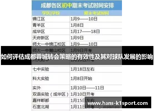 如何评估成都蓉城转会策略的有效性及其对球队发展的影响